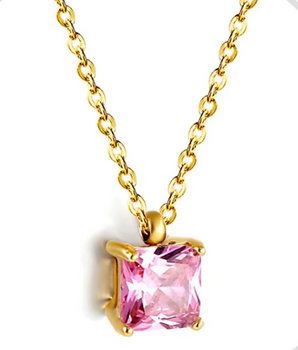 Artemis Solitaire Gem Necklaces / 18K Gold Plated - Nina Kane Jewellery