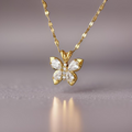 Lila Crystal Butterfly Necklaces / 18K Gold Plated view 6