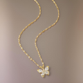 Lila Crystal Butterfly Necklaces / 18K Gold Plated view 8