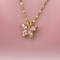 Lila Crystal Butterfly Necklaces / 18K Gold Plated view 5