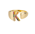 Rainbow Letter Innitial Rings / 18K Gold Plated view 13