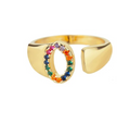Rainbow Letter Innitial Rings / 18K Gold Plated view 17