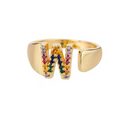 Rainbow Letter Innitial Rings / 18K Gold Plated view 25