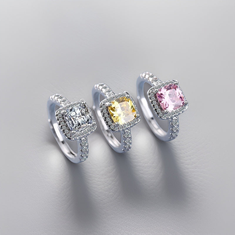 Stella Princess Cut Rings / 925 Sterling Silver