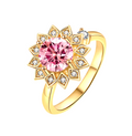 Angelica Pink Flower Spinning Ring view 1