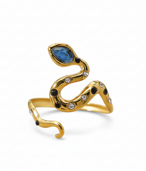 Coby Blue Stone Snake Ring - Nina Kane Jewellery