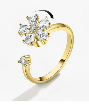 Derya Flower Spinning Ring / 925 Serling Silver - Nina Kane Jewellery
