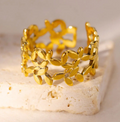 Freya Golden Leaf Ring / Stainless Steel view 1