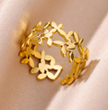 Freya Golden Leaf Ring / Stainless Steel view 2