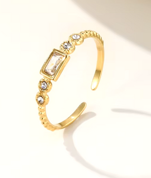 Lagertha Crystal Ring / 18K Gold Plated - Nina Kane Jewellery