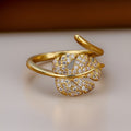 Penny Diamond Leaf Ring / Stainless Steel view 1