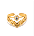 Pia Multi Chevron Zircon Ring view 1