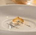 Pia Multi Chevron Zircon Ring view 3
