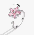 Pink Flower Spinning Ring view 1