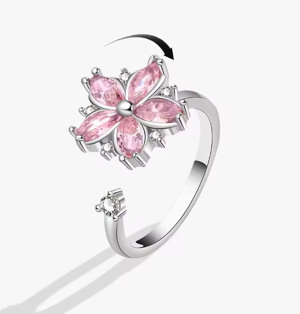 Pink Flower Spinning Ring