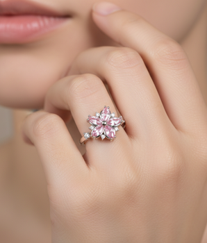 Pink Flower Spinning Ring