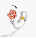 Red Rose & Bee Spinning Ring view 1