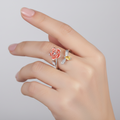 Red Rose & Bee Spinning Ring view 2