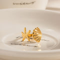 Seaside Starfish & Shell Ring / 18K Gold Plated view 4