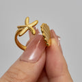 Seaside Starfish & Shell Ring / 18K Gold Plated view 7