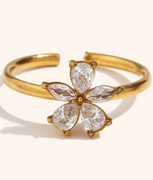 The Petal Crush Ring / 18K Gold Plated - Nina Kane Jewellery