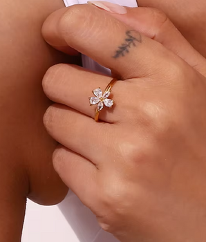 The Petal Crush Ring / 18K Gold Plated - Nina Kane Jewellery