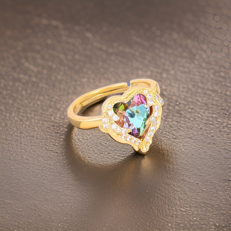 Trinity Ocean Heart Ring / Stainless steel