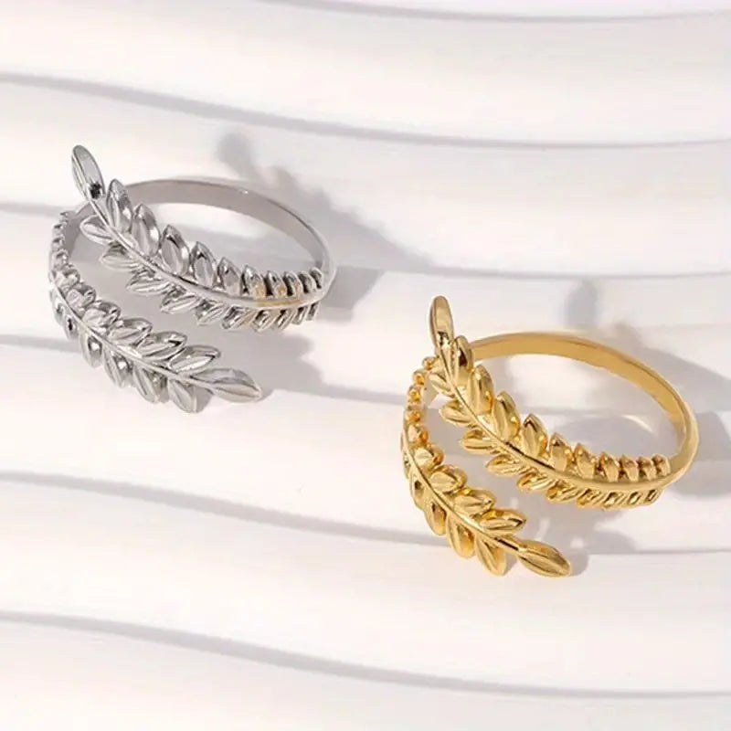 Abigail Olive Branch Rings / Stainless Steel