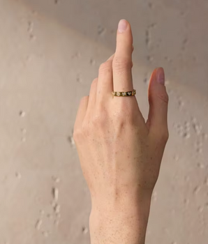 Amara Crystal Heart Rings / 18K Gold Plated - Nina Kane Jewellery