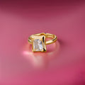 Emily Square Zircon Rings / Stainless Steel view 6