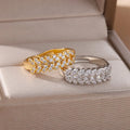 Evana Wheat Spike Rings / Stainless Steel view 1