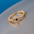 Eve Evil Eye Crystal Ring / 18K Gold Plated view 4