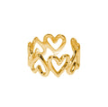 Gaia Love Heart Adjustable Ring / Stainless Steel view 4