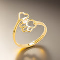 Hallie Animal Paw Rings / Stainless steel view 1
