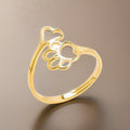 Hallie Animal Paw Rings / Stainless steel view 2