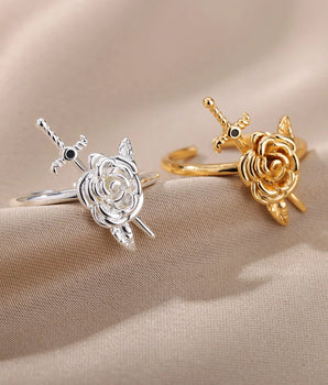 Kimmy Tudor Rose Rings / Stainless Steel - Nina Kane Jewellery