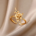 Kimmy Tudor Rose Rings / Stainless Steel view 2
