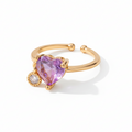 Lily Purple Heart Rings view 1
