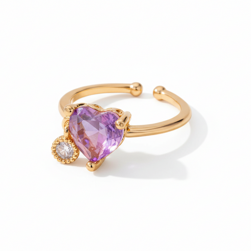 Lily Purple Heart Rings