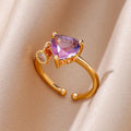 Lily Purple Heart Rings view 2