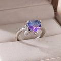 Lily Purple Heart Rings view 6