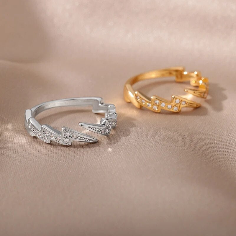 Serafin Lightening Bolt Ring / Stainless Steel
