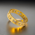 Sun & Moon Gold Band Rings / Stainless Steel view 3