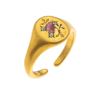 Vintage Romantics Signet Rings / 18K Gold Plated - Nina Kane Jewellery