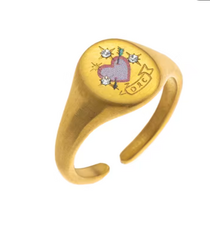 Vintage Romantics Signet Rings / 18K Gold Plated - Nina Kane Jewellery