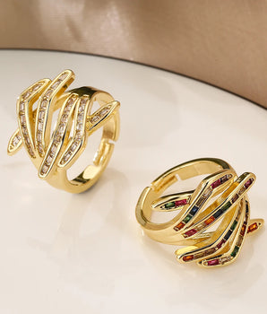 Porter Crossed Hands Ring / Stainless Steel - Nina Kane Jewellery