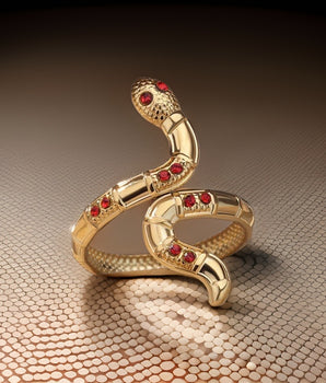 Wendy Crystal Snake Rings / Stainless Steel - Nina Kane Jewellery