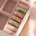 Sheridan Baguette Zircon Rings / Stainless Steel view 1