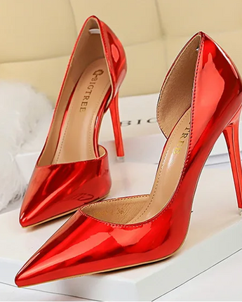 Metallic Pointed Heels - Nina Kane Jewellery