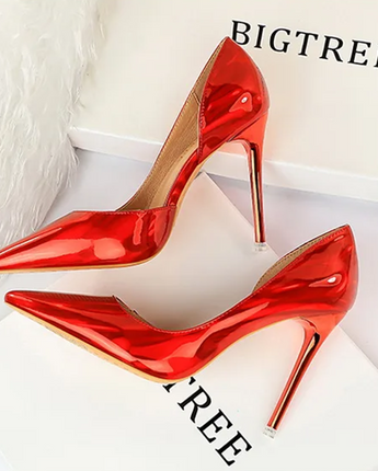 Metallic Pointed Heels - Nina Kane Jewellery